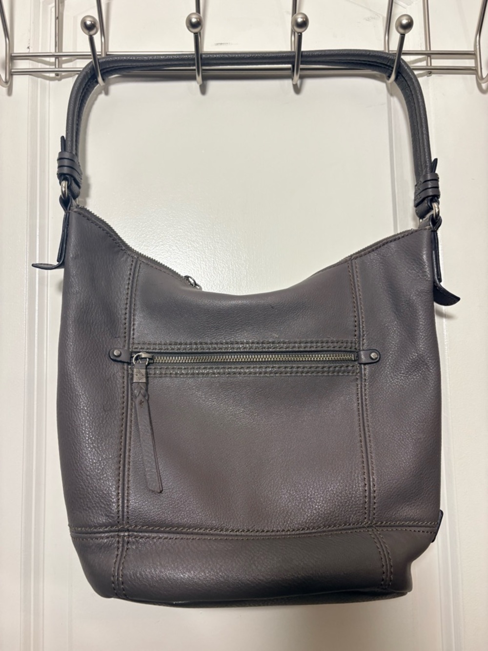 The Sak Sequoia Leather Shoulder Bag – Slate Grey